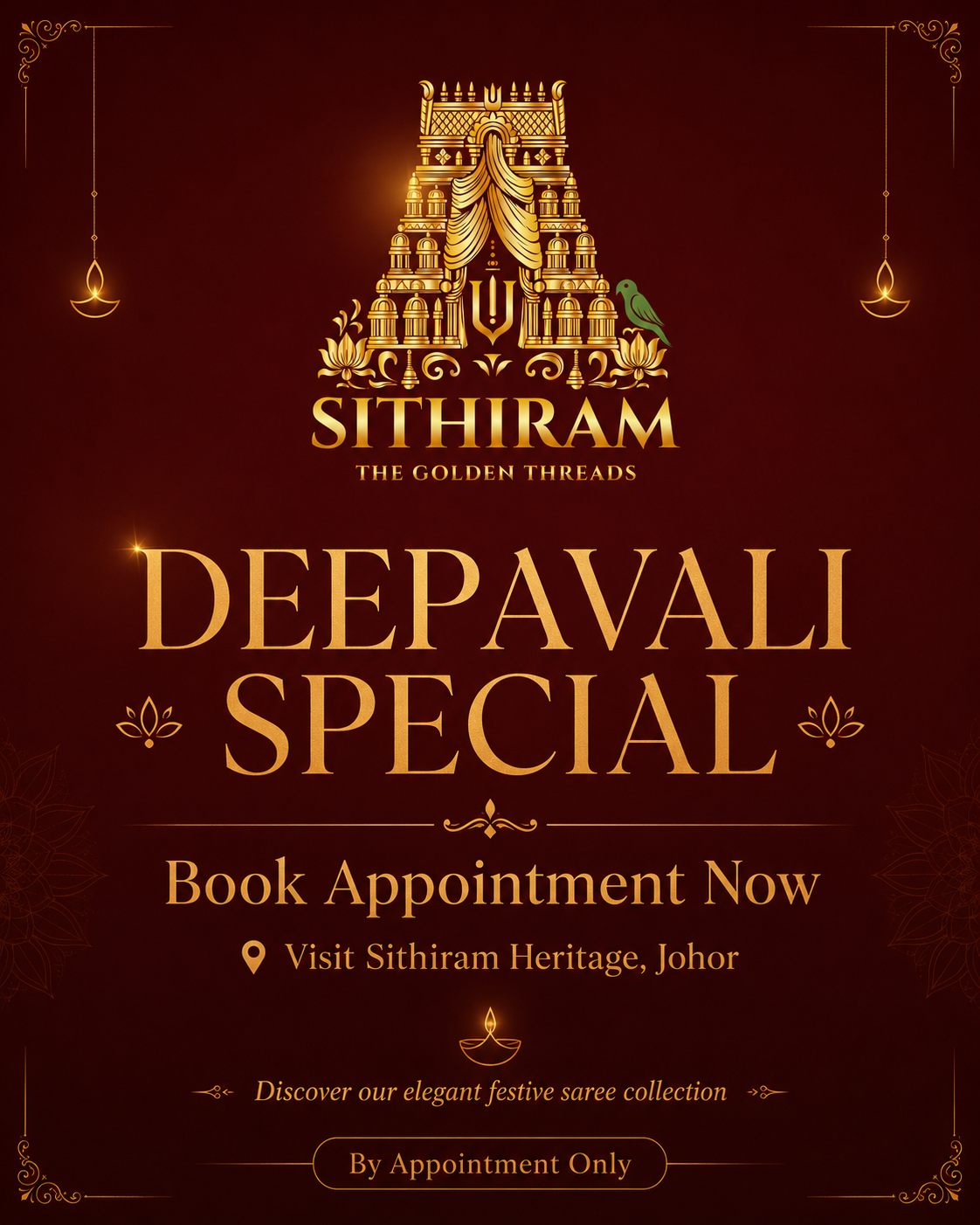 DEEPAVALI SAREE VIEWING BOOKING